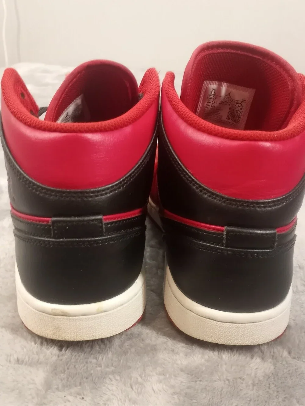Jordan Men's High-Top Sneaker in Red and Black Size 8.5